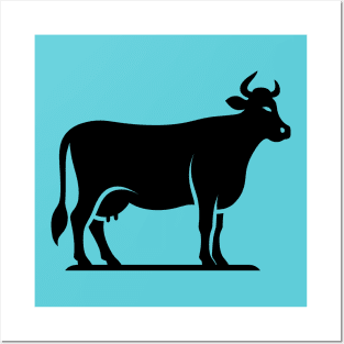 Cow Silhouette Posters and Art